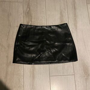 EUC Black Faux Leather Mini Skirt
